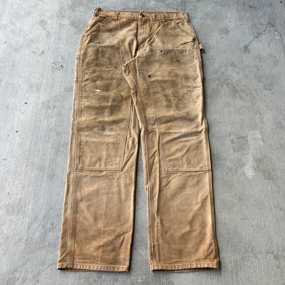 Vintage Y2K Carhartt brown double knee work wear carpenter pants - Picture 1 of 10
